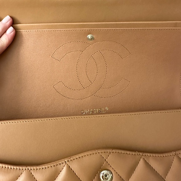 Chanel Large Classic Handbag Beige - Picture 13 of 16